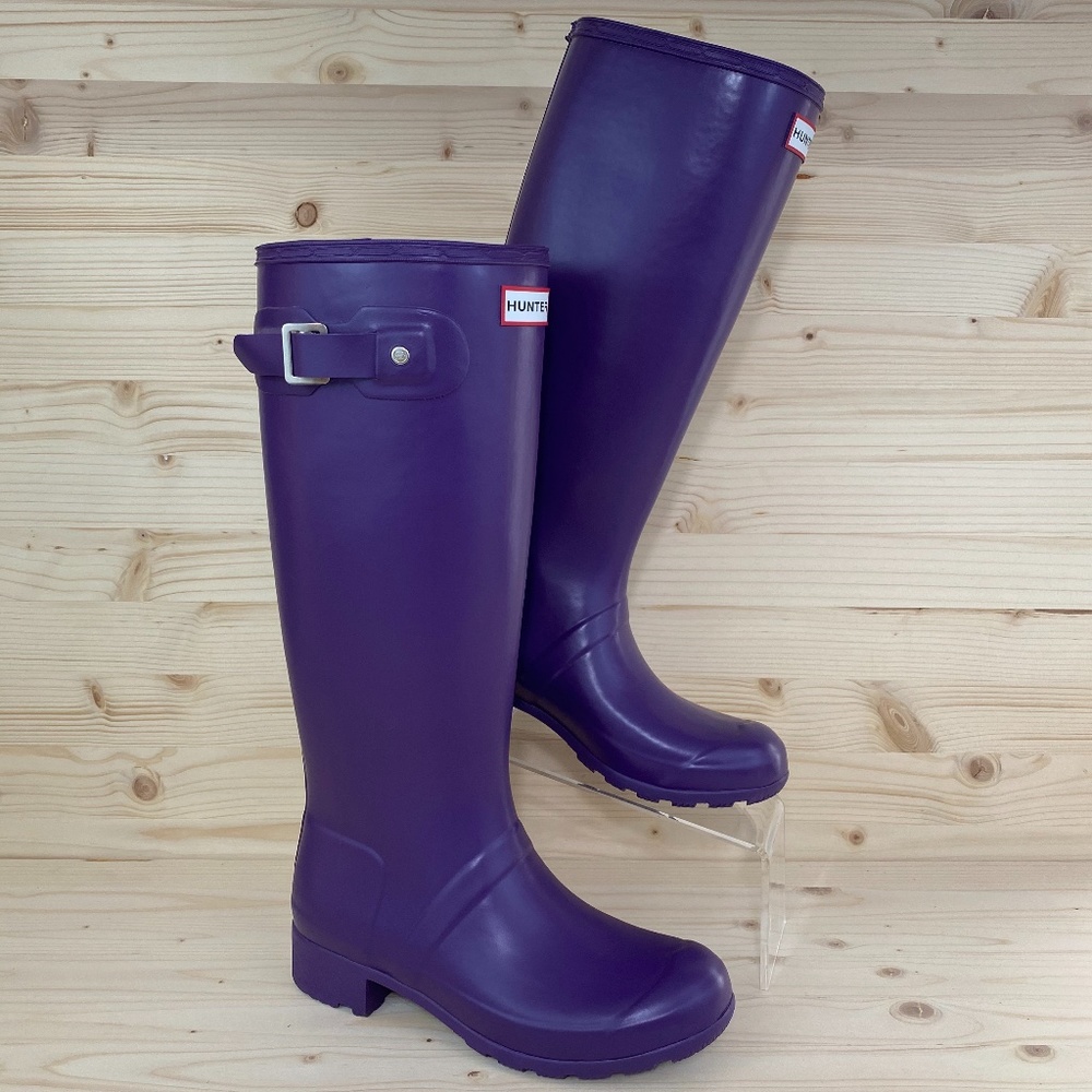 Hunter Tall Purple Matte Rain Boots